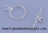 SSC18 5pcs 10mm donut 925 sterling silver toggle clasps