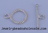 SSC19 5pcs 11mm donut 925 sterling silver toggle clasps
