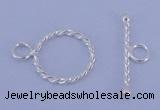 SSC20 5pcs 12mm donut 925 sterling silver toggle clasps