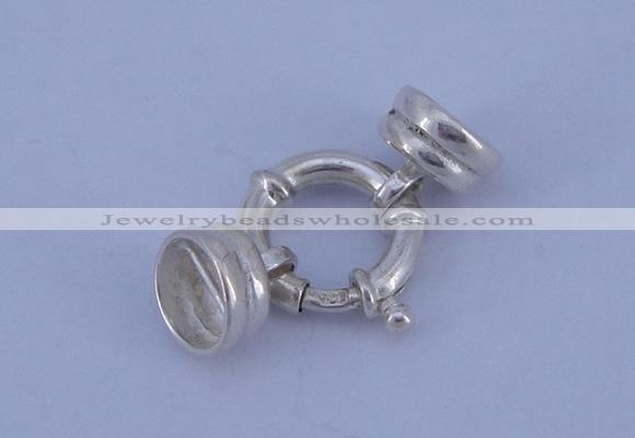SSC215 5pcs 14.5mm sterling silver spring rings clasps