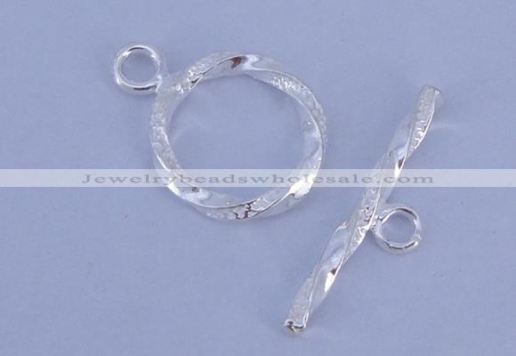 SSC24 5pcs 16mm donut 925 sterling silver toggle clasps
