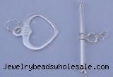 SSC29 5pcs 14*16mm heart 925 sterling silver toggle clasps