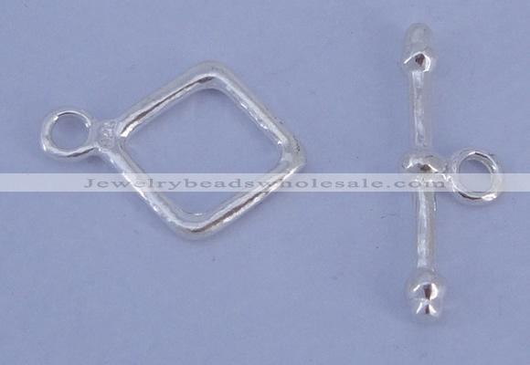 SSC31 5pcs 12*16mm diamond 925 sterling silver toggle clasps