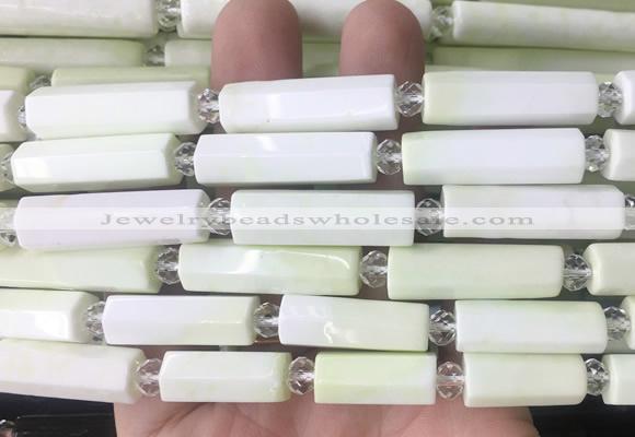 TBBS112 15 inches 8*20mm - 8*35mm faceted tube lemon turquoise beads wholesale