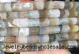 TBBS147 15 inches 10*14mm faceted tube agate gemstone beads wholesale