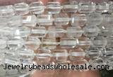 TBBS41 15 inches 12*16mm faceted tube white crystal beads wholesale