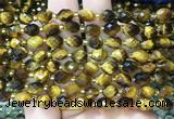 TEBS51 15 inches 6*8mm faceted rice yellow tiger eye beads wholesale