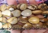 TRBS125 15 inches 13*18mm flat teardrop Picture jasper beads wholesale
