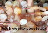 TRBS94 Top drilled 13*18mm faceted flat teardrop red gum flower crystal beads