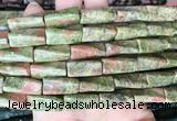 TWBS07 15 inches 9*20mm twist column unakite gemstone beads