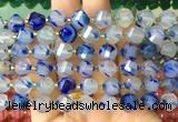 TWBS102 15 inches 10mm faceted twist agate beads wholesale