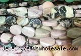 TWBS32 15 inches 13*18mm twist oval black veined rhodonite beads wholesale