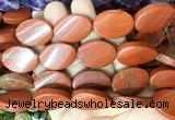 TWBS42 15 inches 18*25mm twist oval red jasper beads wholesale