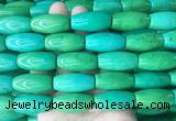 WBBS04 15 inches 15*30mm rice yellow green howlite turquoise beads wholesale