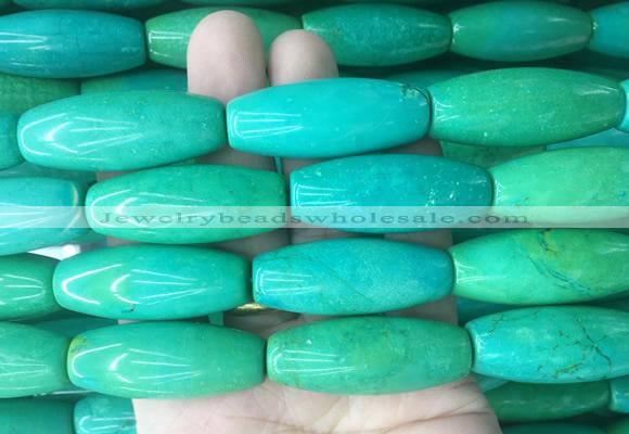 WBBS05 15 inches 16*40mm rice yellow green howlite turquoise beads wholesale