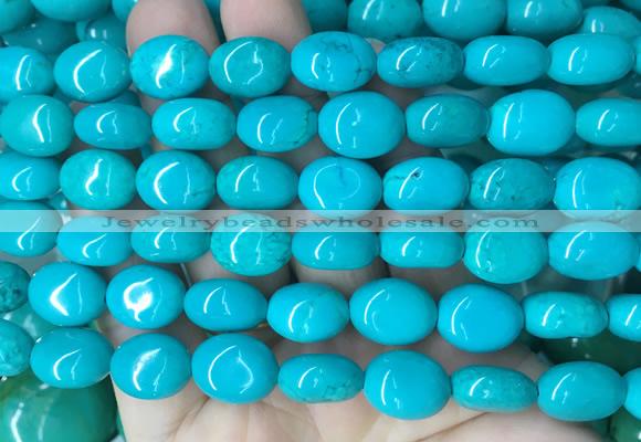 WBBS24 15 inches 11*14mm oval howlite turquoise gemstone beads wholesale