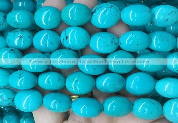 WBBS26 15 inches 16*18mm oval howlite turquoise gemstone beads wholesale