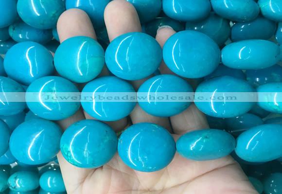 WBBS27 15 inches 20*24mm oval howlite turquoise gemstone beads wholesale