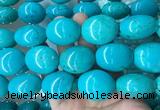 WBBS28 15 inches 23*27mm oval howlite turquoise gemstone beads wholesale