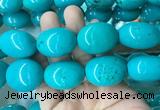 WBBS29 15 inches 25*30mm oval howlite turquoise gemstone beads wholesale
