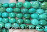 WBBS33 15 inches 16*18mm oval howlite turquoise gemstone beads wholesale