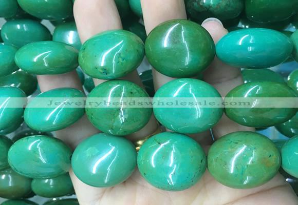 WBBS36 15 inches 23*27mm oval howlite turquoise gemstone beads wholesale