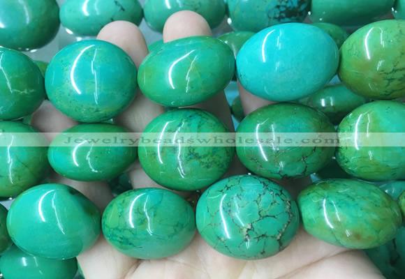 WBBS37 15 inches 25*30mm oval howlite turquoise gemstone beads wholesale