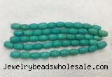 WBBS40 10*14mm carved rice loose howlite turquoise gemstone beads wholesale