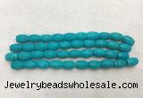 WBBS41 11*15mm carved rice loose howlite turquoise gemstone beads wholesale