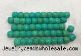 WBBS42 12*13mm carved drum loose howlite turquoise gemstone beads wholesale