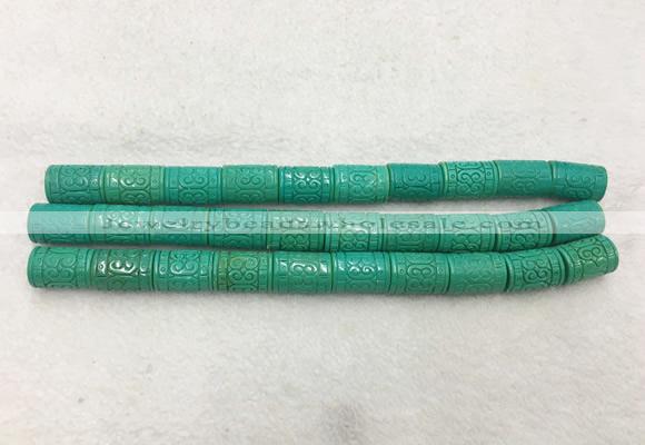 WBBS44 15*22mm carved tube loose howlite turquoise gemstone beads wholesale