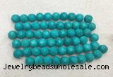 WBBS45 12mm carved round loose howlite turquoise gemstone beads wholesale