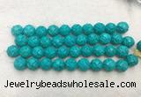WBBS49 16mm carved round loose howlite turquoise gemstone beads wholesale