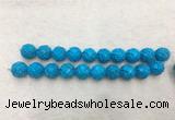 WBBS51 16mm carved round loose howlite turquoise gemstone beads wholesale