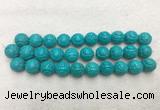 WBBS52 18mm carved round loose howlite turquoise gemstone beads wholesale
