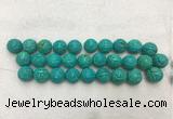WBBS53 18mm carved round loose howlite turquoise gemstone beads wholesale