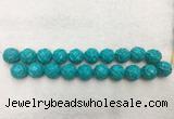 WBBS56 20mm carved round loose howlite turquoise gemstone beads wholesale