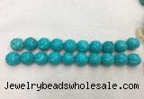 WBBS57 20mm carved round loose howlite turquoise gemstone beads wholesale
