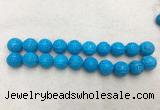 WBBS61 20mm carved round loose howlite turquoise gemstone beads wholesale